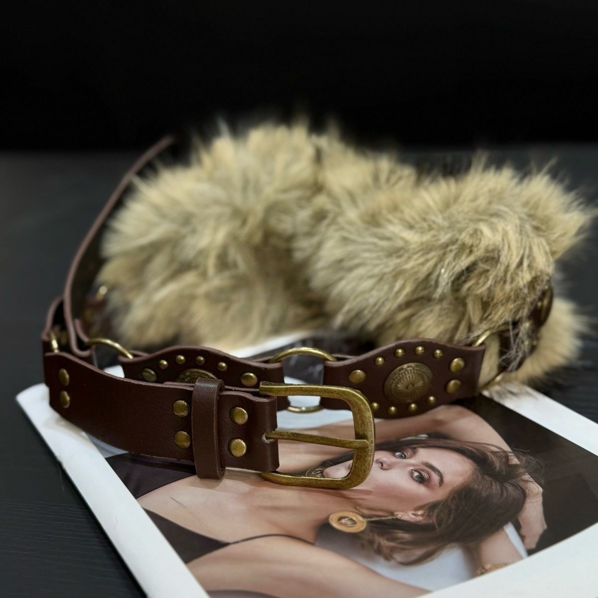 Punk Rivet Plush Belt