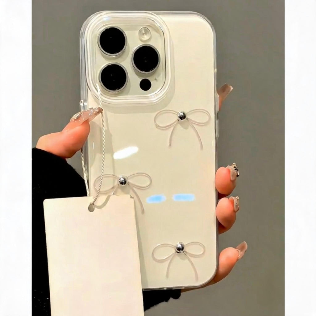 Pearl Bow Clear Phone Case