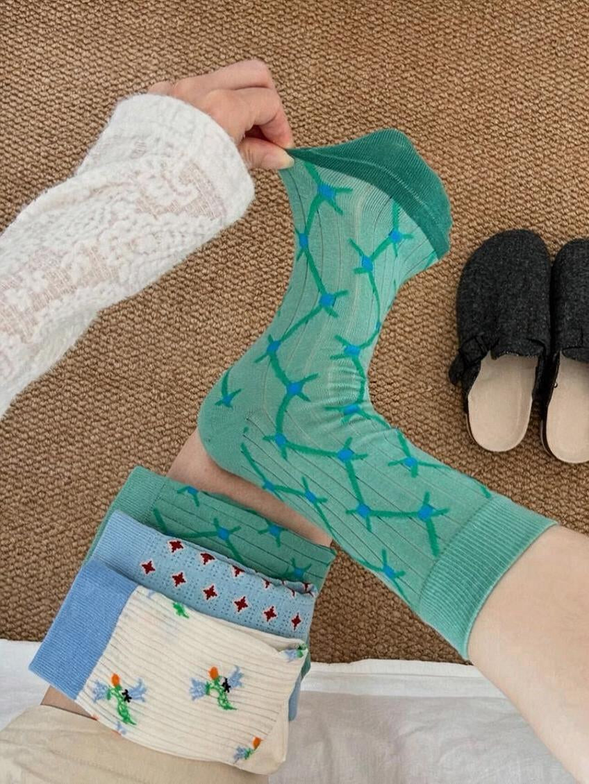 Ribbed Pastel Slouch Socks