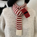 Fine Stripe Skinny Scarf