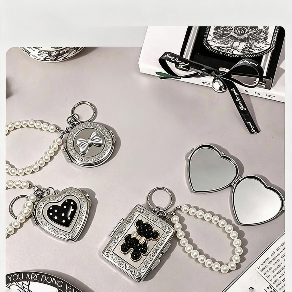 Beaded Locket Mirror Charm