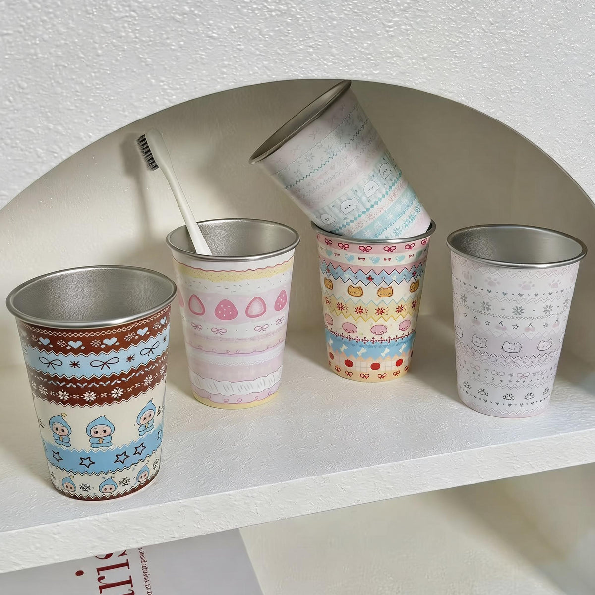 Fair Isle Steel Toothbrush Cup