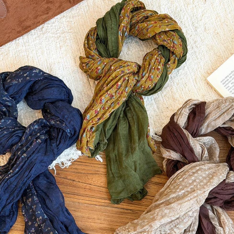 Crinkle Ditsy Floral Scarf