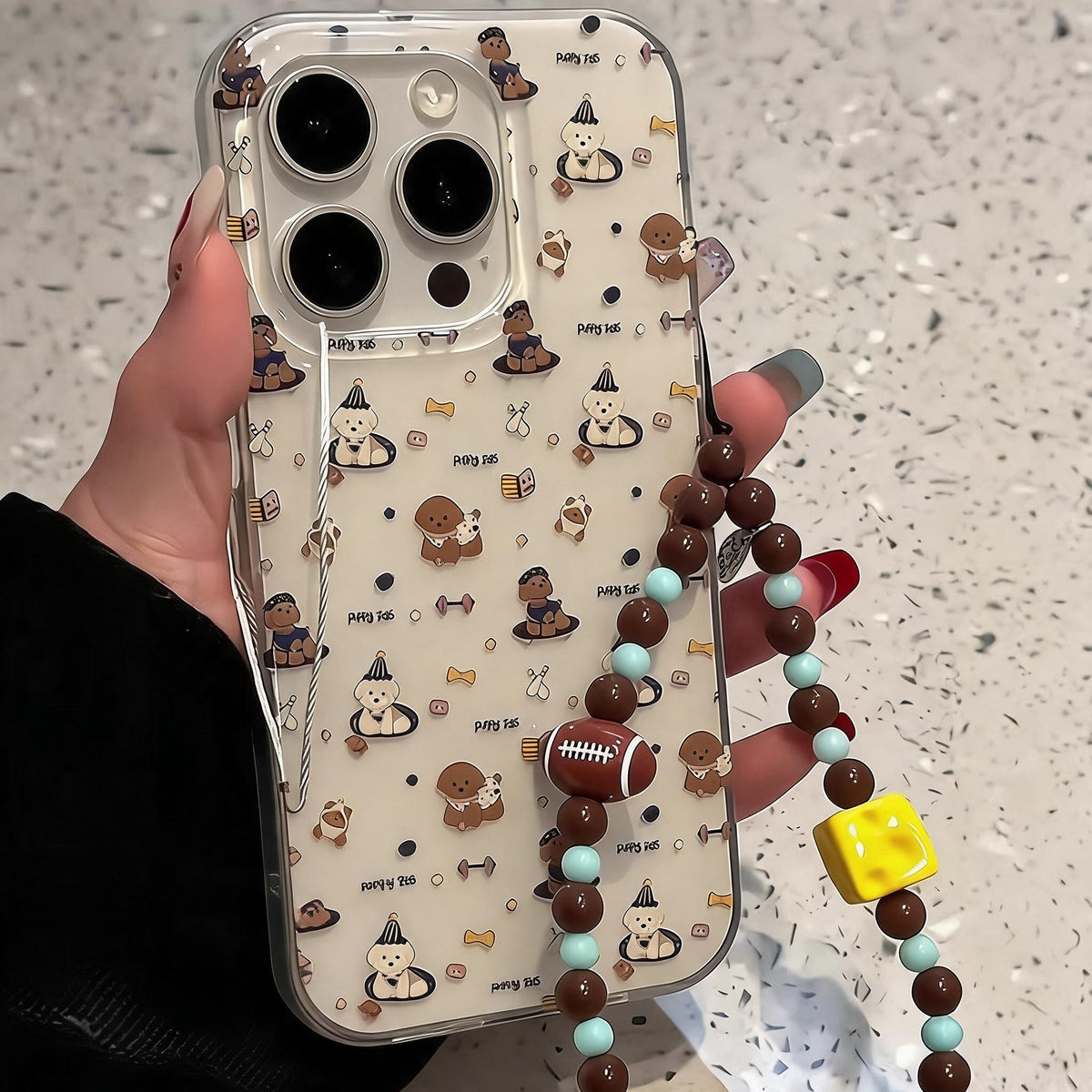 Sporty Puppy Print iPhone Case