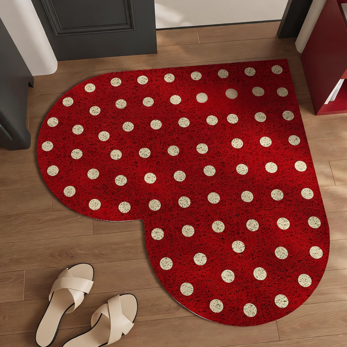 Retro Polka Heart Doormat