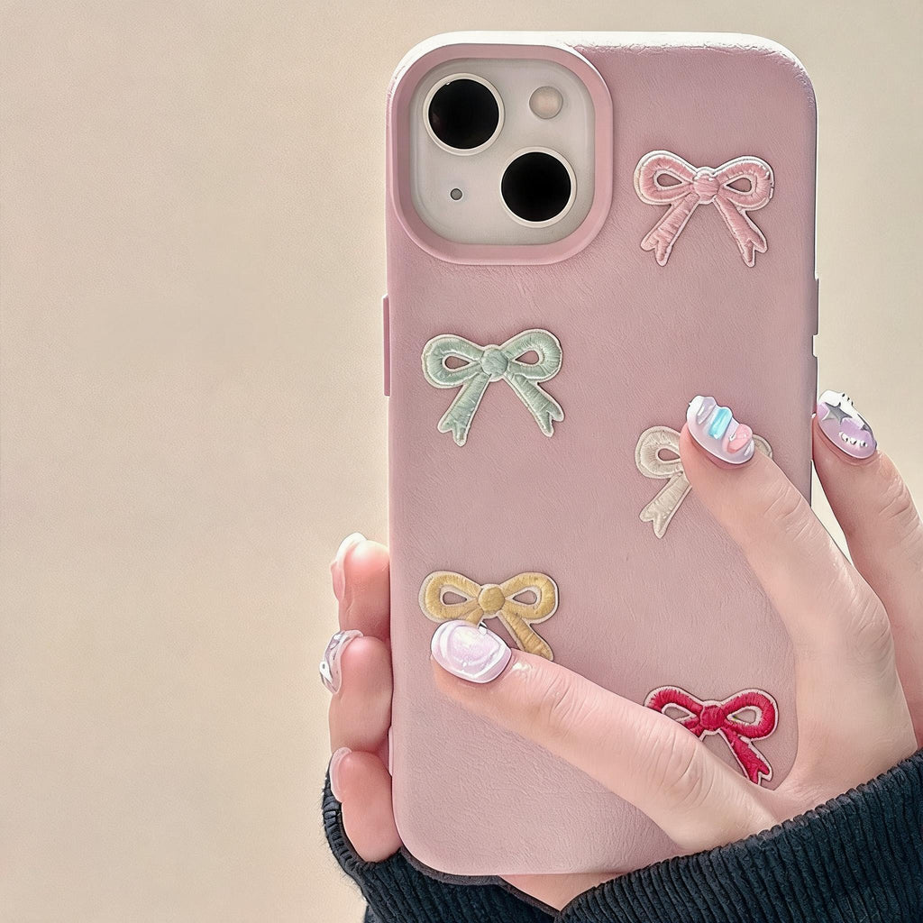 Embroidered Bow iPhone Case