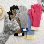 Contrast Cuff Touchscreen Gloves