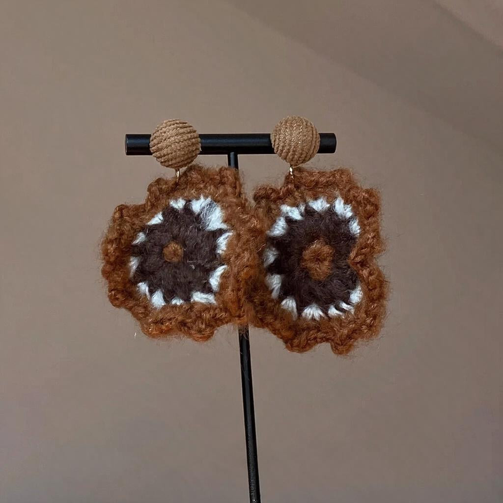 Toasted Bloom Crochet Earrings