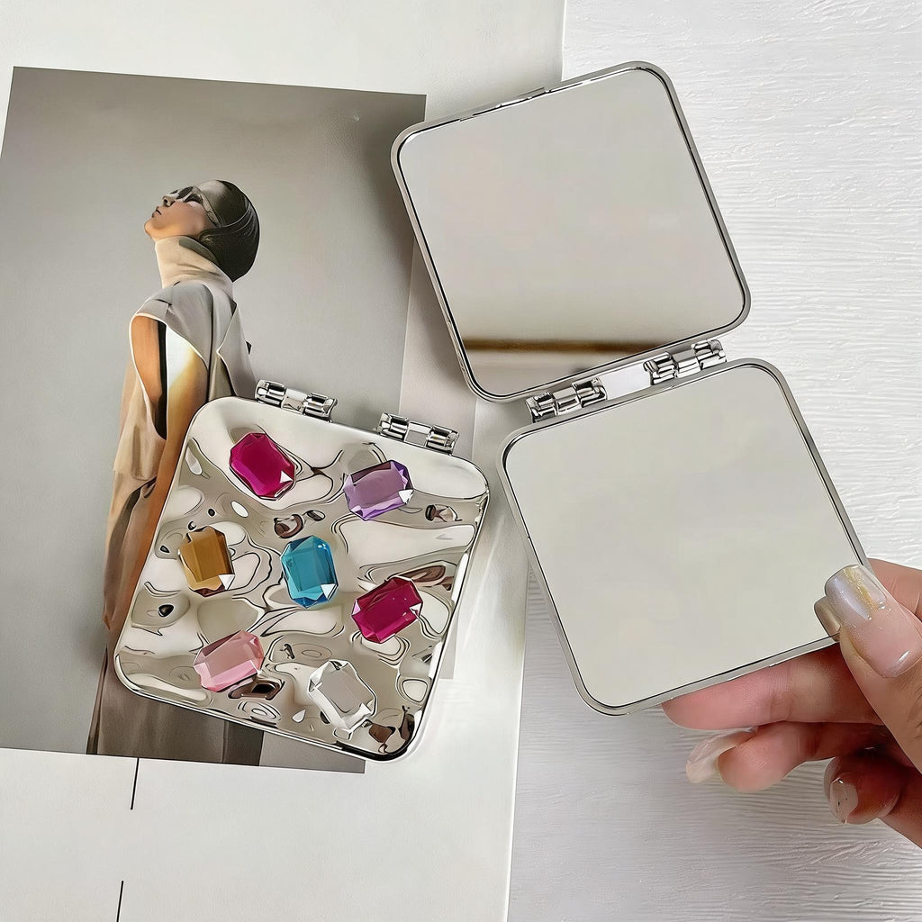 Ripple Square Folding Pocket Mirror