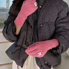 Little Bow Ribbed Knit Gloves