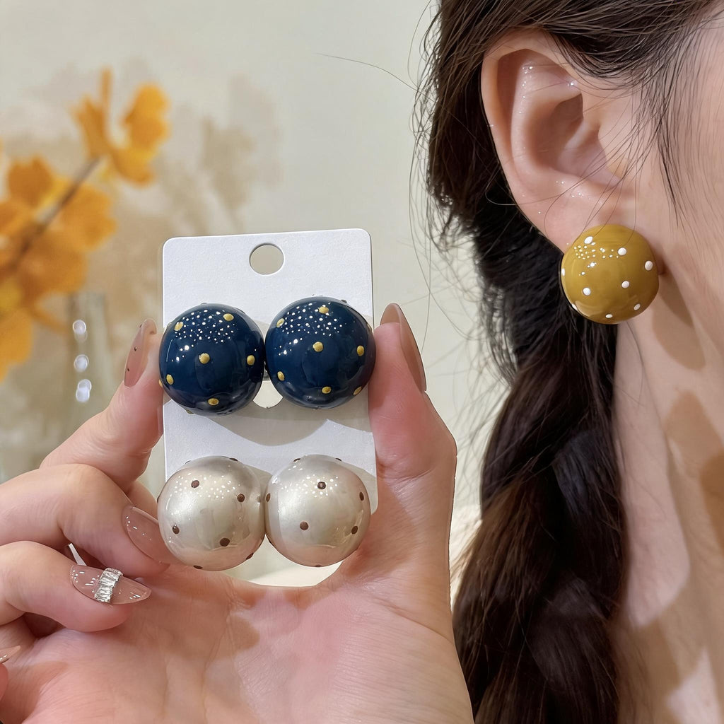 Polka Dot Ball Stud Earrings