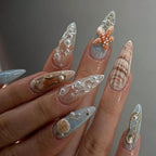 Pastel Swirl Almond Press-on Nails