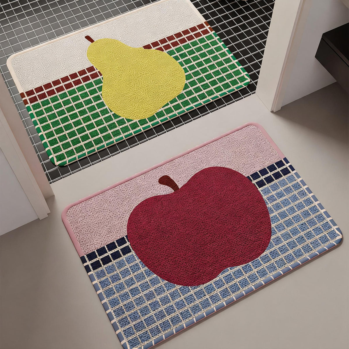 Chequer Print Quick-Dry Bath Mat