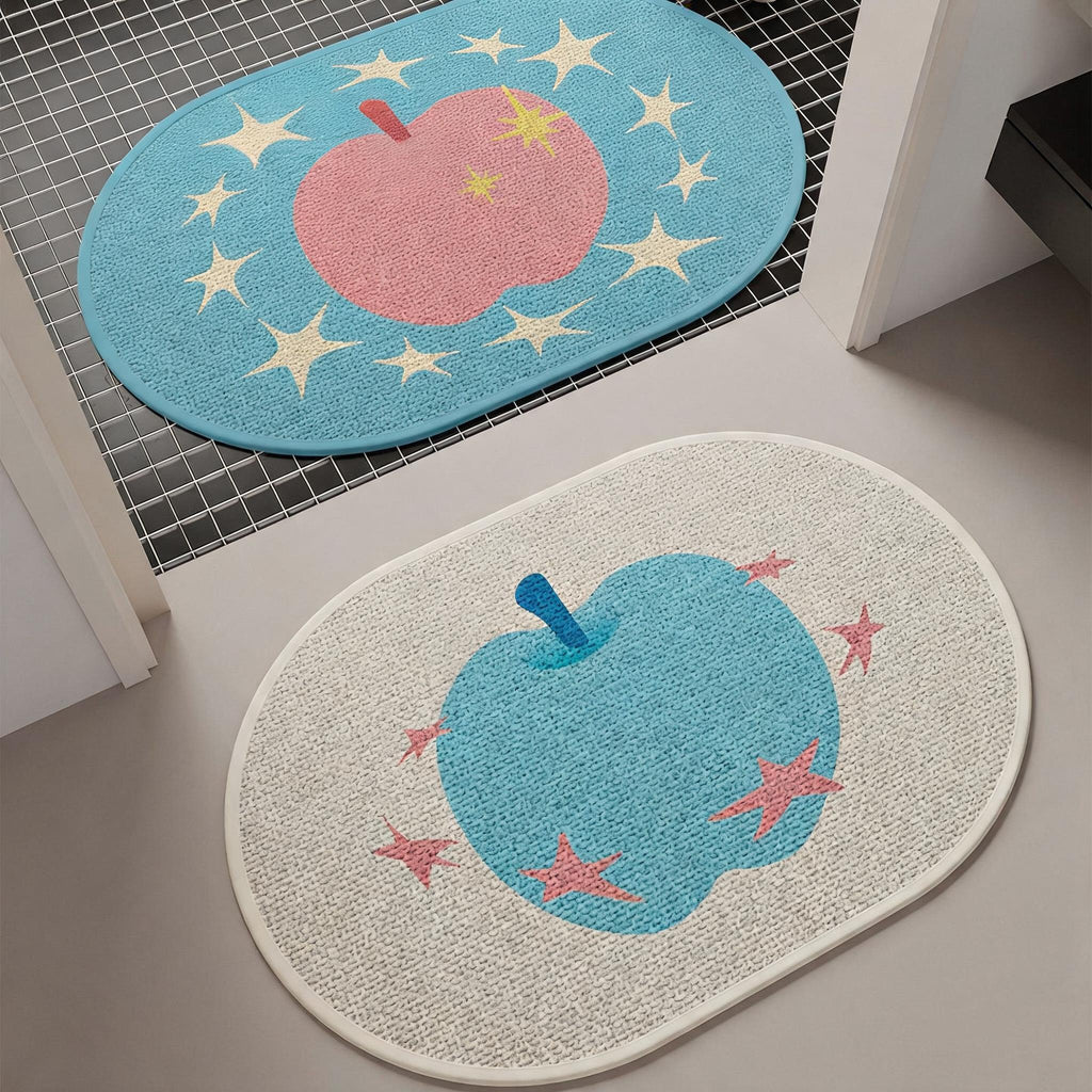 Starry Apple Oval Bath Mat