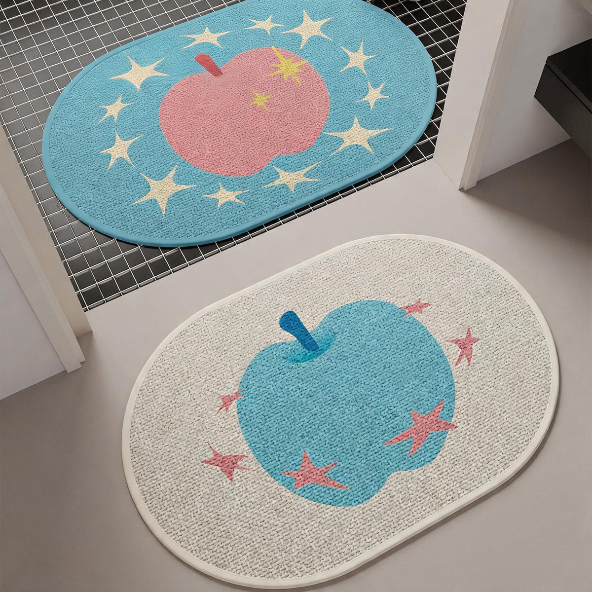 Starry Apple Oval Bath Mat