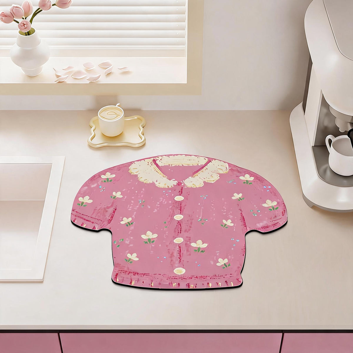 Cardigan Shaped Counter Drying Mat