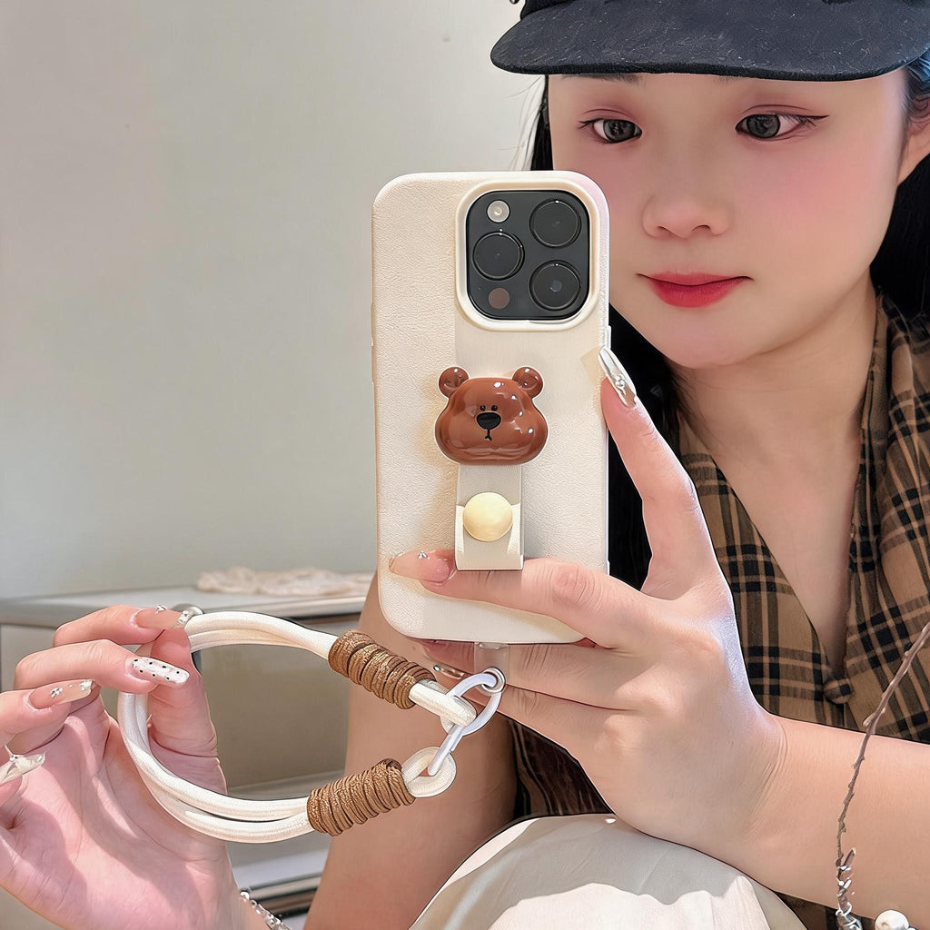Cocoa Bear Ring Grip Case