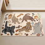 Coffee Break Cats Bath Mat