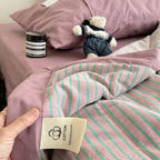 Washed Cotton Stripe Summer Quilt