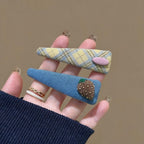 Plaid Strawberry Triangle Hair Clips