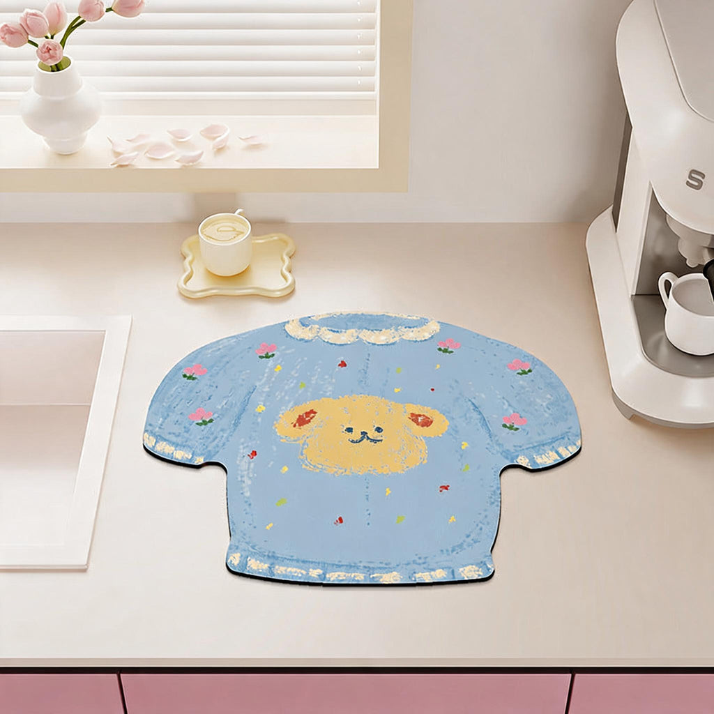 Cardigan Shaped Counter Drying Mat