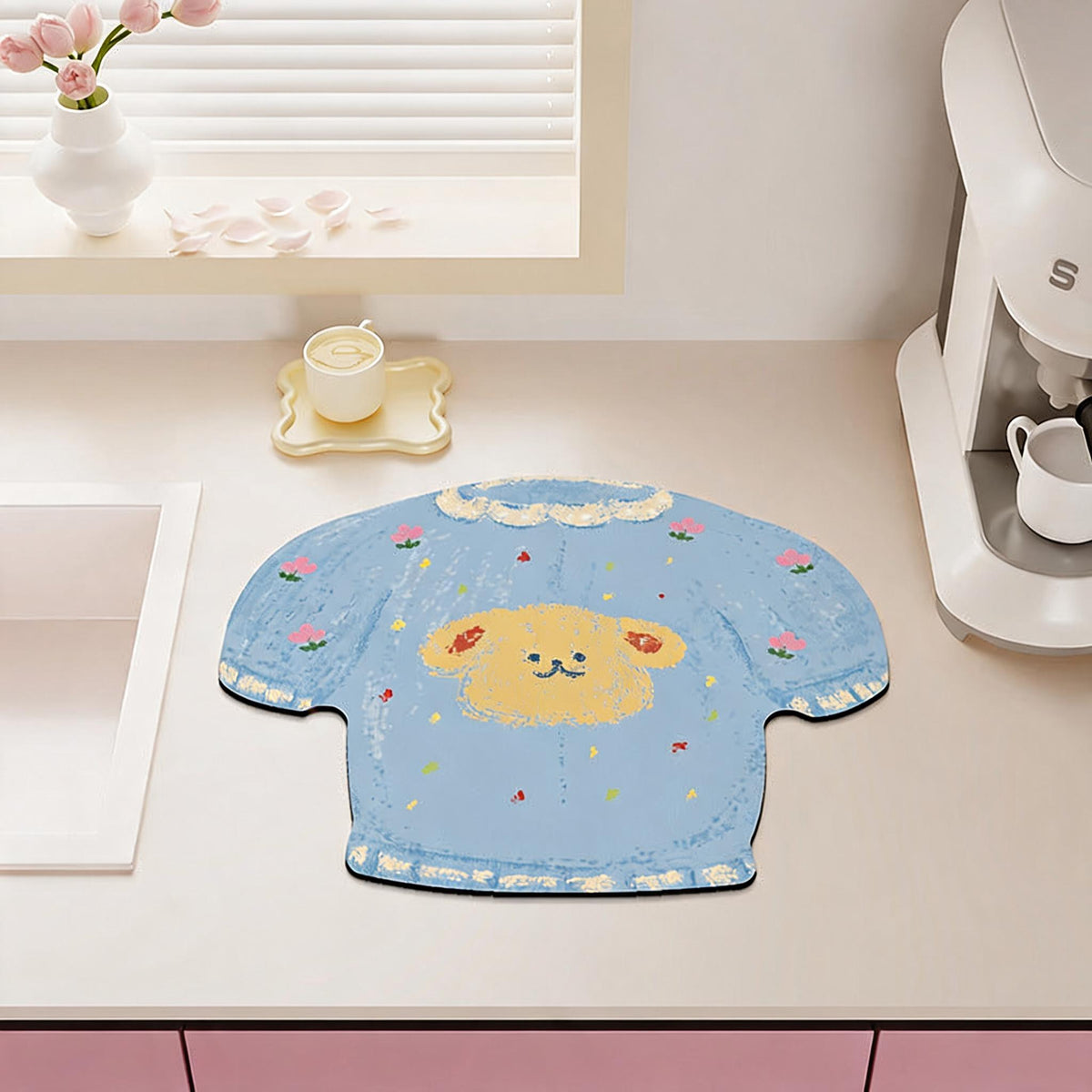 Cardigan Shaped Counter Drying Mat
