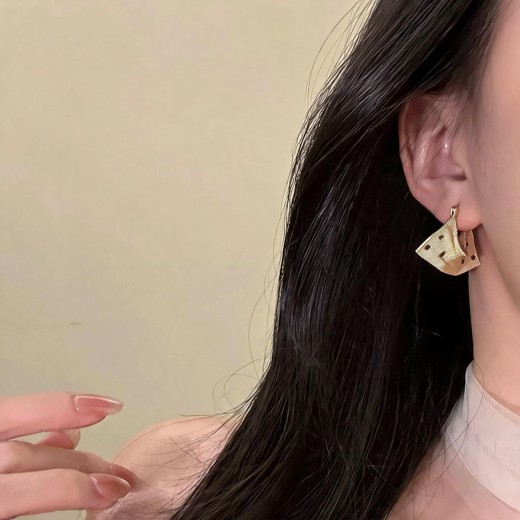 Polka Dot Purse Hoop Earrings