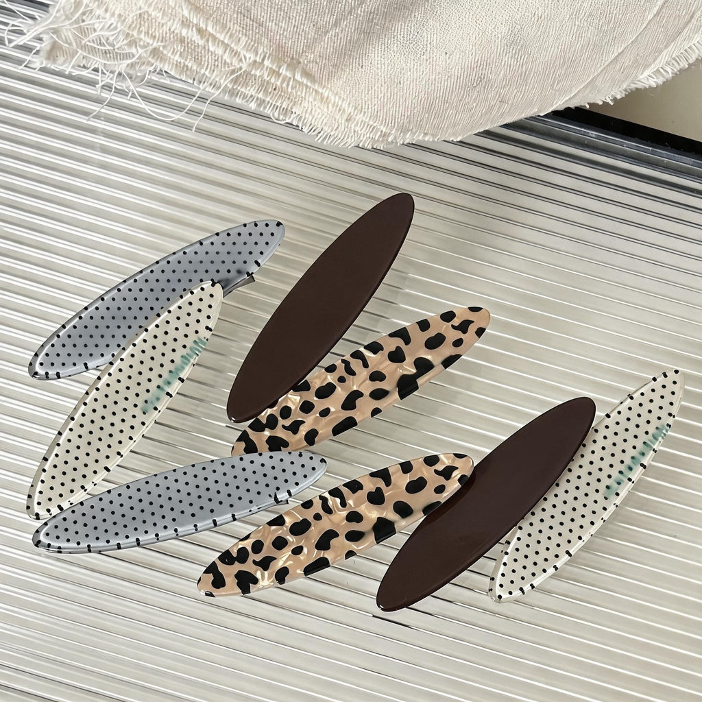 Retro Print Oval Hair Clips