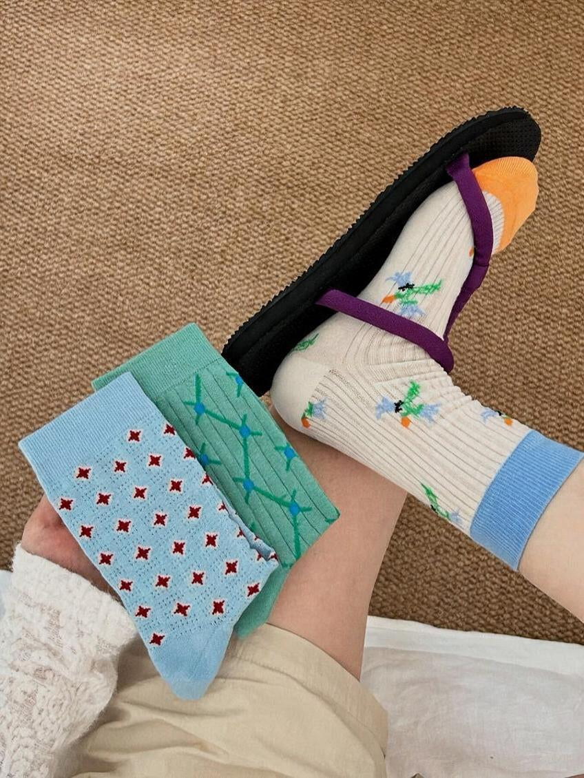 Ribbed Pastel Slouch Socks