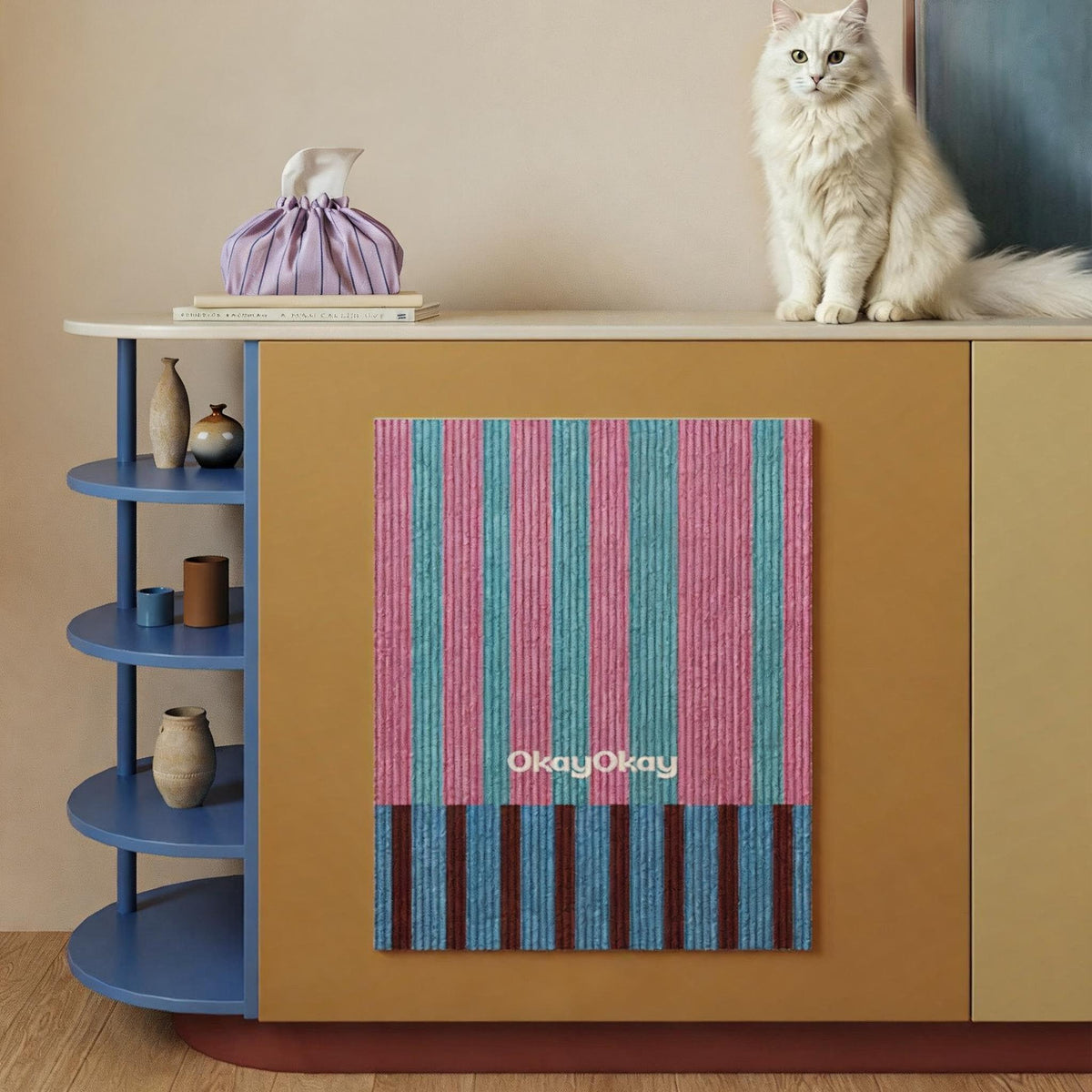 Striped Wall Cat Scratcher