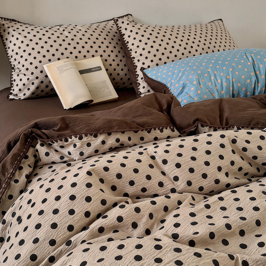Crinkle Cotton Polka Dot Bedding