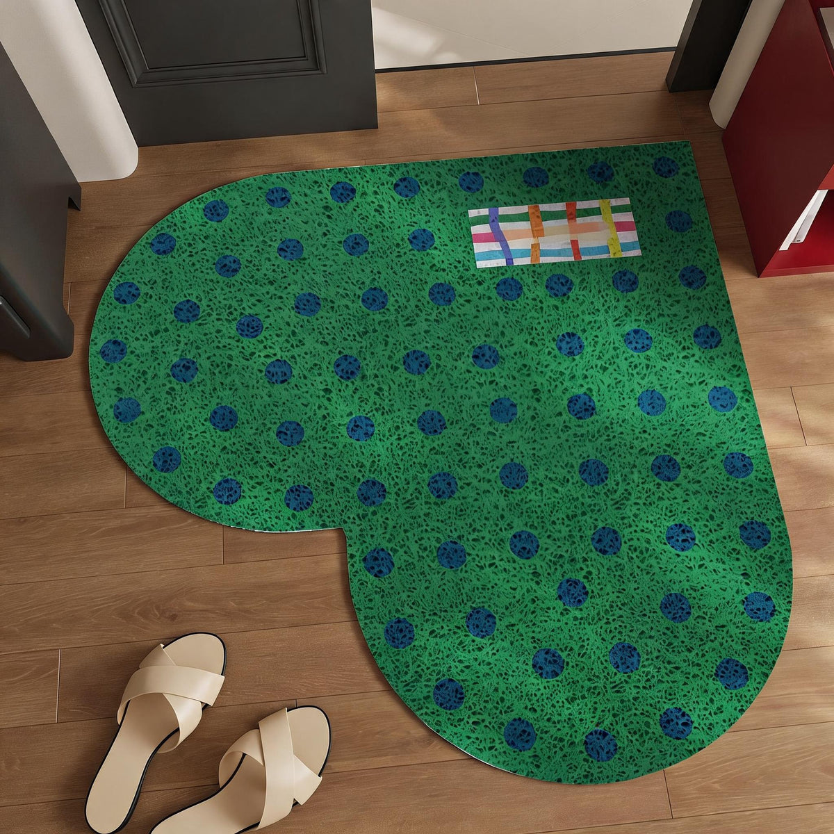 Retro Polka Heart Doormat