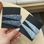 Speckled Blue Snap Hair Clips