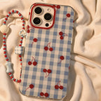 Blue Gingham Cherry Phone Case