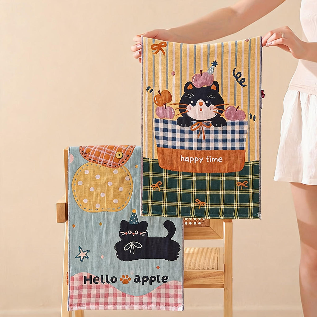 Cartoon Print Gauze Towel