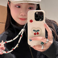 Embroidered Cherry Heart iPhone Case