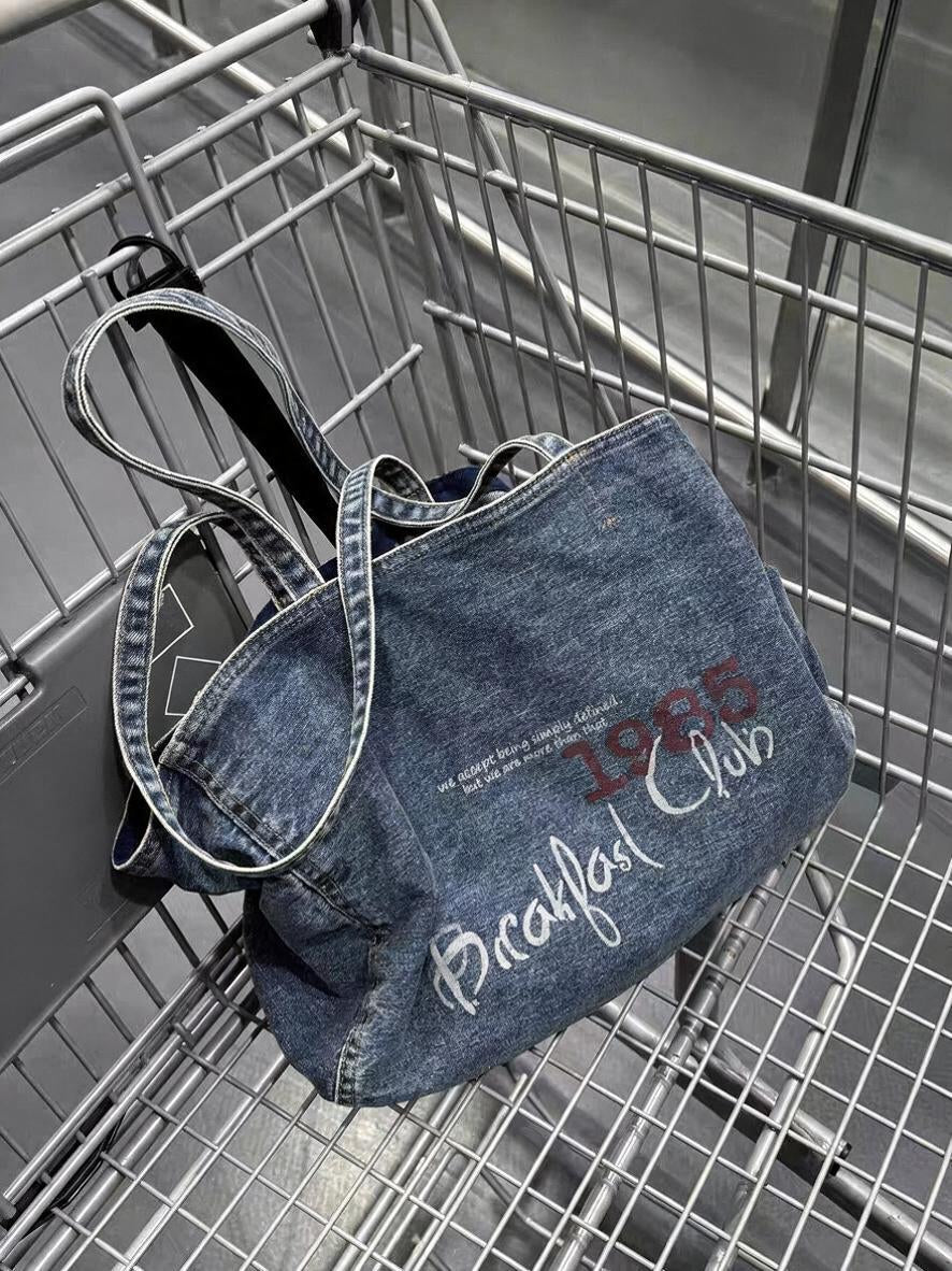 Slouchy Washed Denim Tote