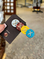 Cross Stitch Button Hair Clip