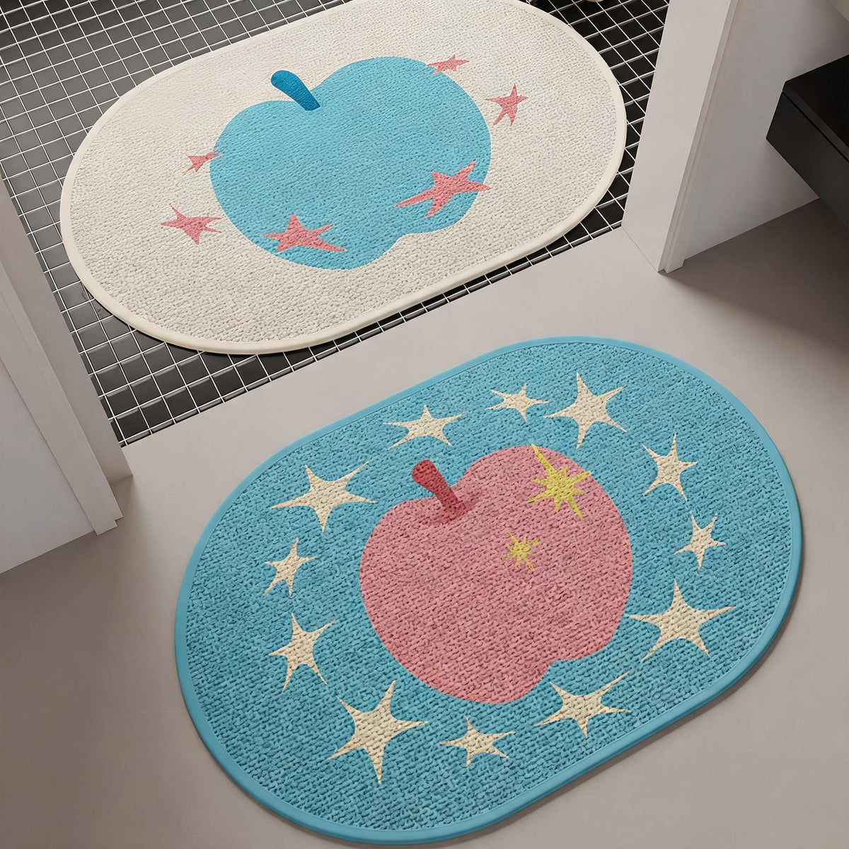 Starry Apple Oval Bath Mat