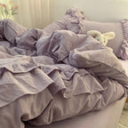 Ruffled Washed Cotton Bedding Set