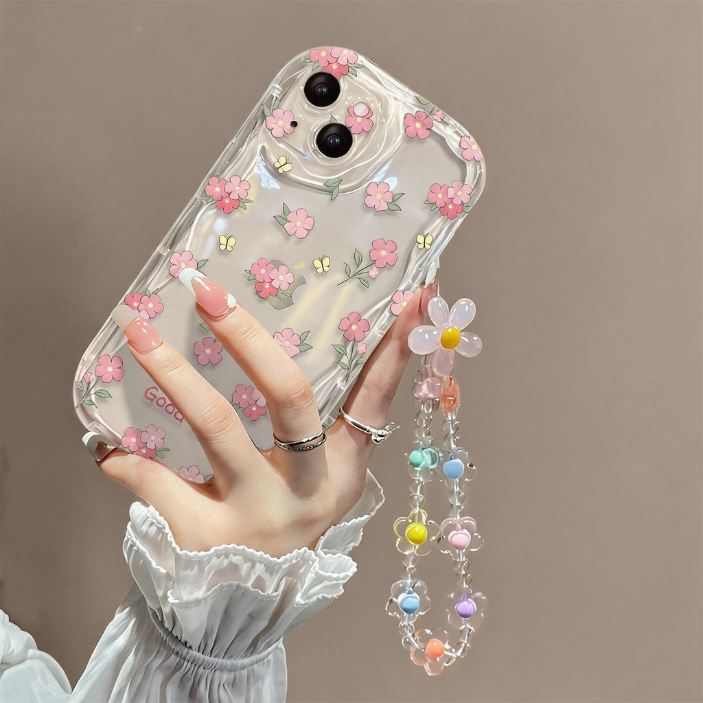 Wavy Pink Blossom iPhone Case