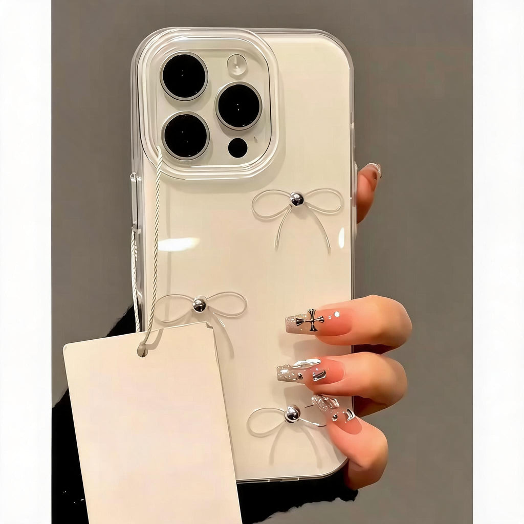 Pearl Bow Clear Phone Case