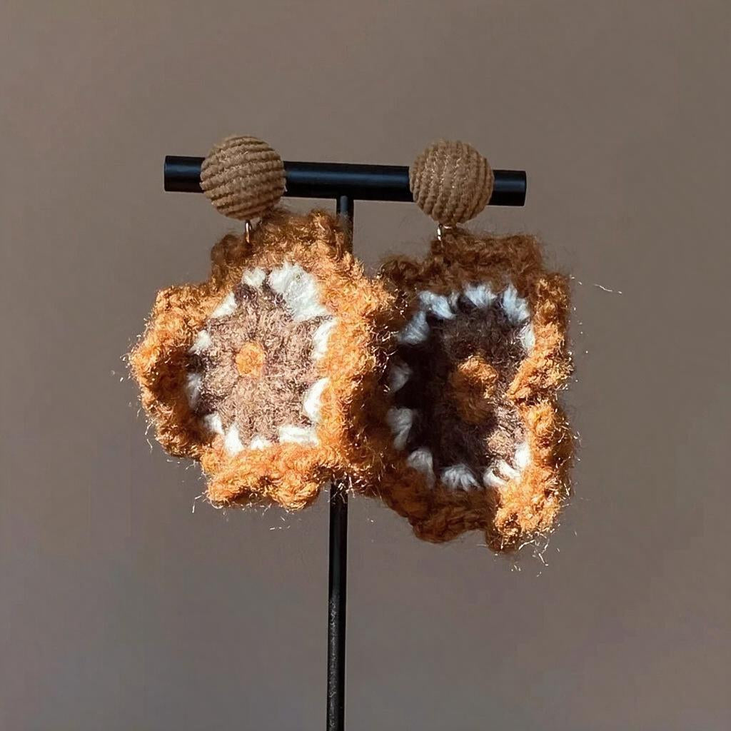 Toasted Bloom Crochet Earrings