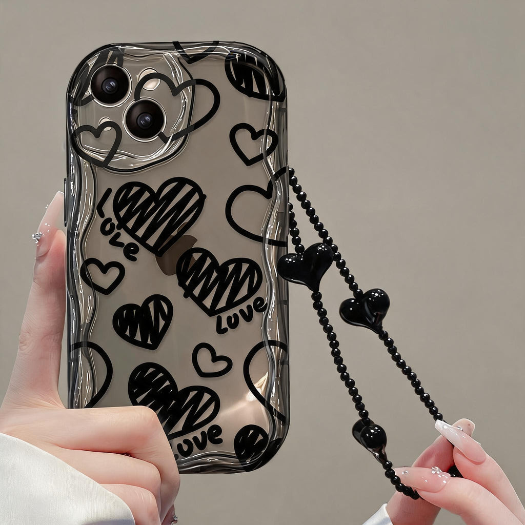Scribbled Heart Wavy iPhone Case