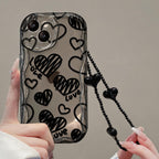 Scribbled Heart Wavy iPhone Case