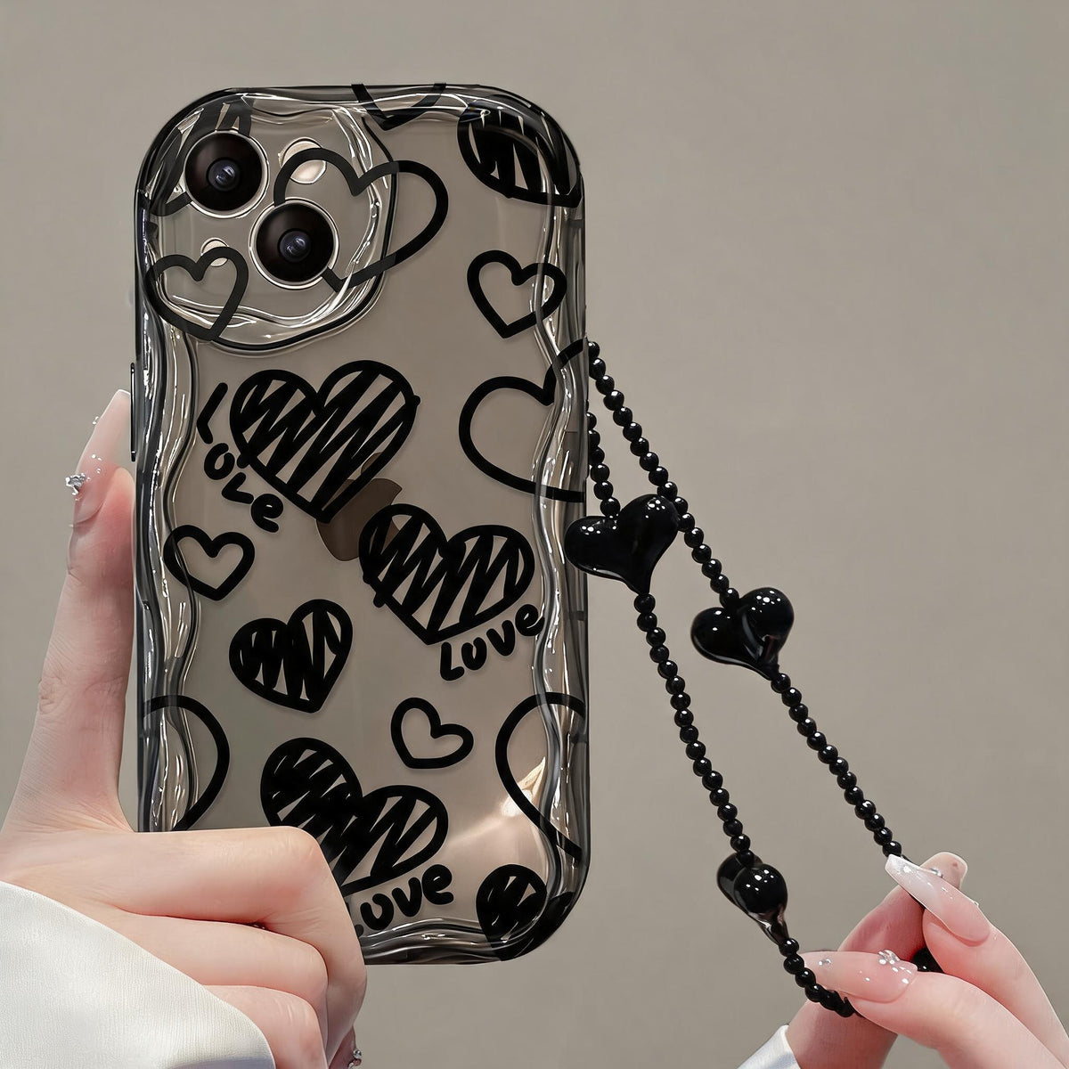 Scribbled Heart Wavy iPhone Case