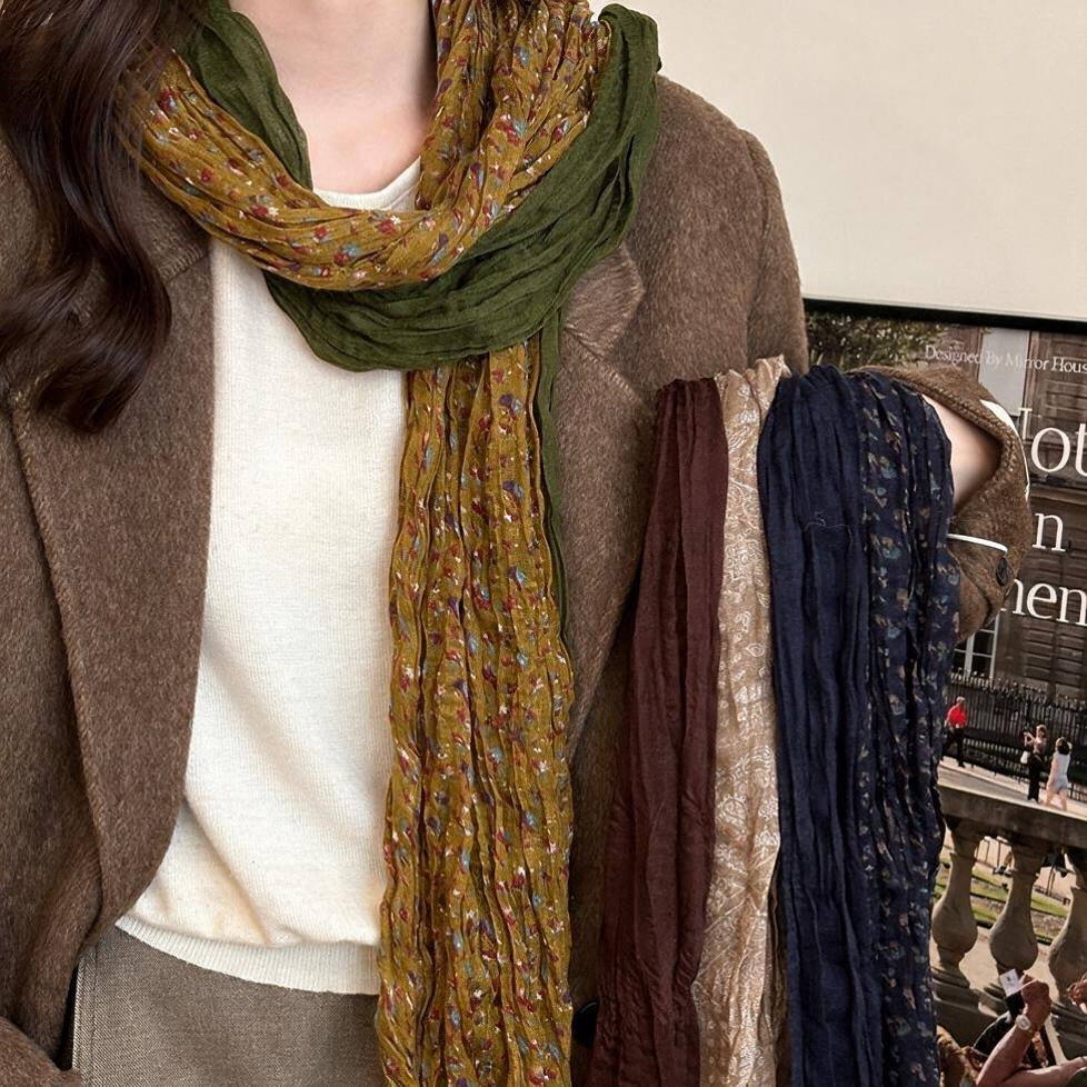 Crinkle Ditsy Floral Scarf