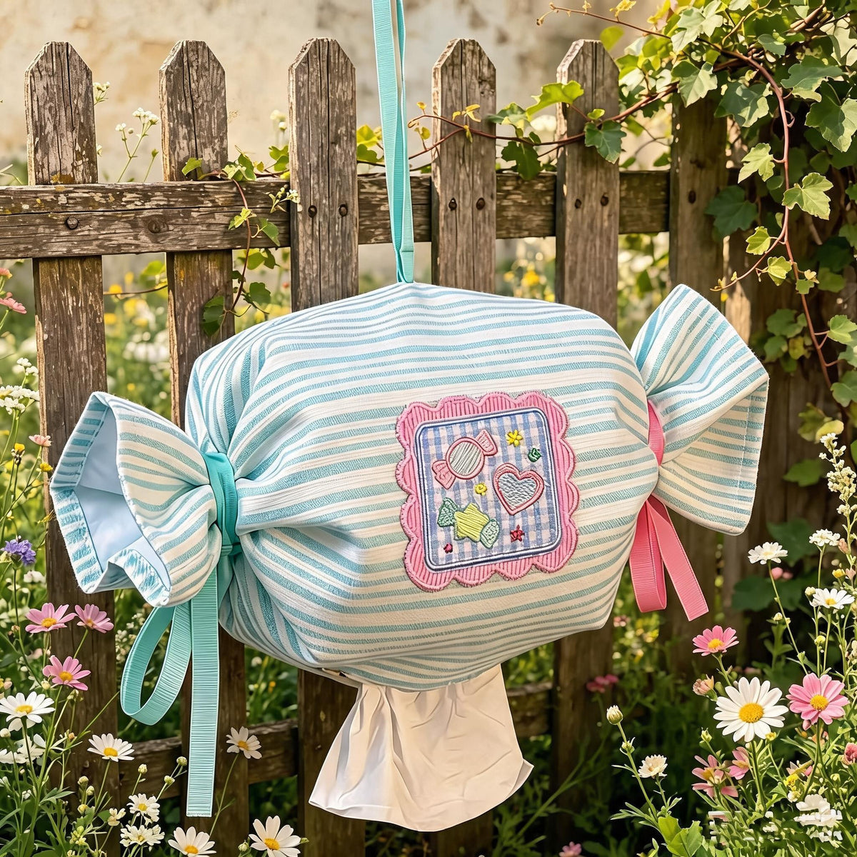 Striped Candy Hanging Tissue Holder