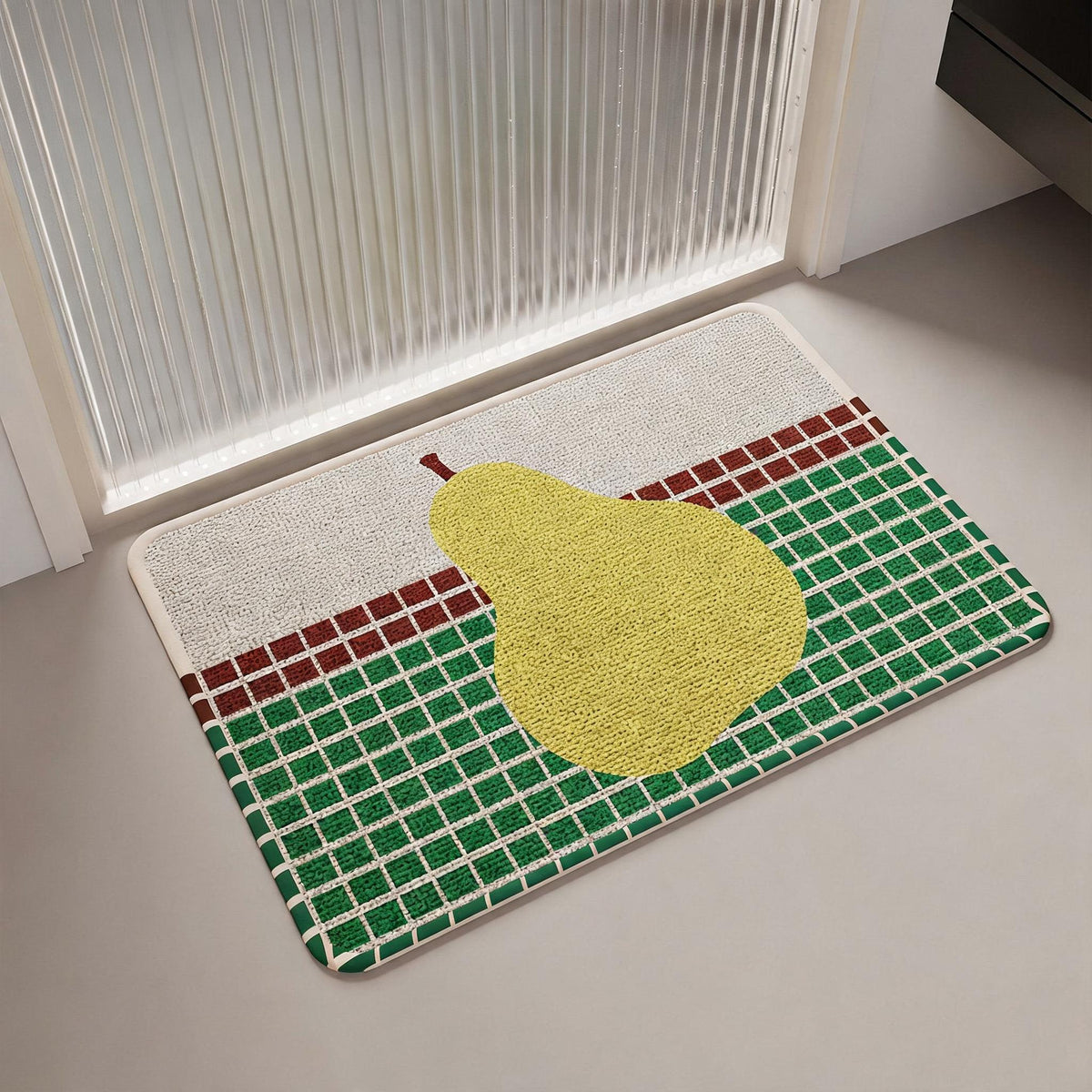 Chequer Print Quick-Dry Bath Mat