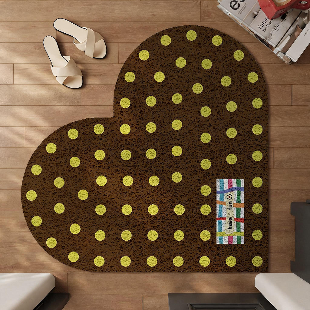 Retro Polka Heart Doormat